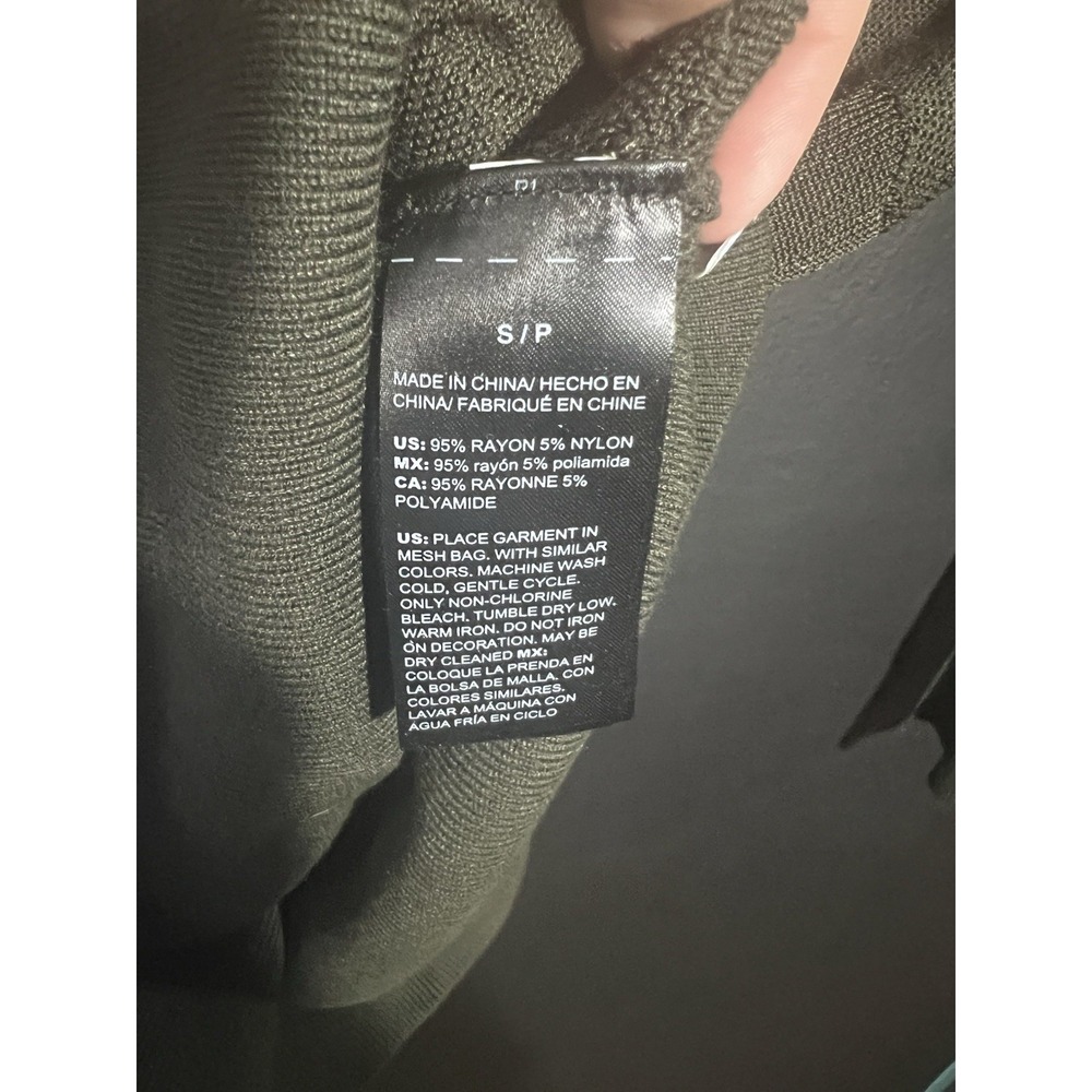 White House Black Market Olive Green Camo Tunic Sweater Women's Size Small (D4) - Picture 8 of 9